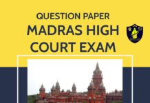 Madras High Court - Office Assistant Exam Questions and Answers 2021