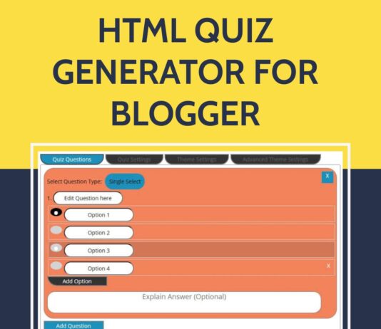 HTML QUIZ GENERATOR FOR BLOGGER