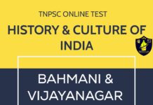 Bahmani and Vijayanagar Kingdoms Online tnpsc test