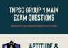 TNPSC Group1 Mains Aptitude 2023 Questions Tamil and English