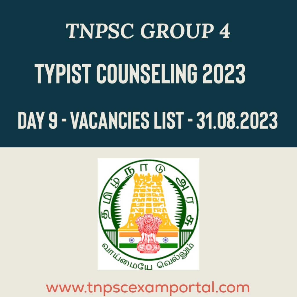 DAY 9 OF TYPIST VACANCIES LIST (31.08.2023) - GROUP 4 COUNSELING 2023